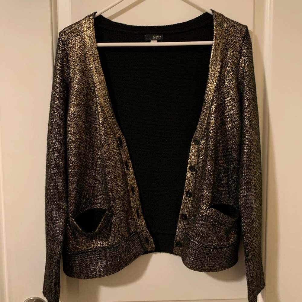 Women Metallic Gold Cardigan New size XS/S